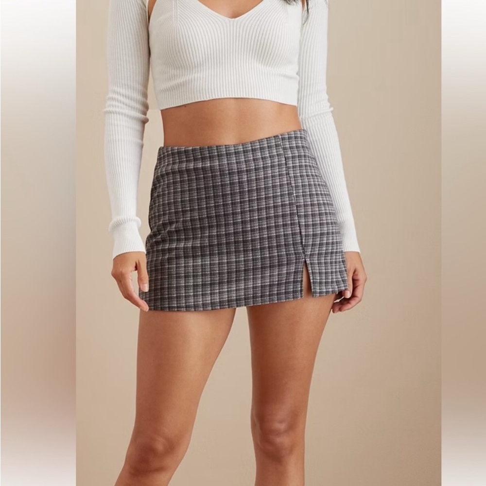 American Eagle Plaid Knit Skort